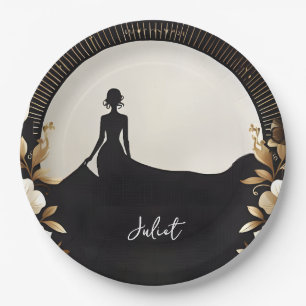 Assiettes En Carton Costume Hommes Tuxedo Bold Cravate noire Fête des