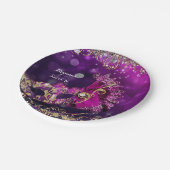 Assiettes En Carton Costume rose et or Masquerade Masque fête d'annive (Angle)