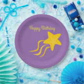 Assiettes En Carton Costumize Joyeux Anniversaire Yellow Shoot Star (Fête)
