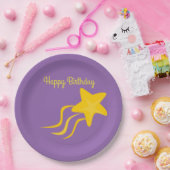 Assiettes En Carton Costumize Joyeux Anniversaire Yellow Shoot Star (Fête)