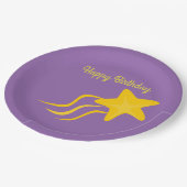 Assiettes En Carton Costumize Joyeux Anniversaire Yellow Shoot Star (Angle)