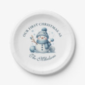 Assiettes En Carton Cosy Blue Rustic Christma (Devant)