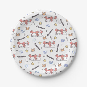 Assiettes En Carton Cosy Cancer Constellation Bunny & Crabe Zodiac