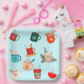 Assiettes En Carton Cosy chocolat chaud hiver chocolat festif cacao (Fête)