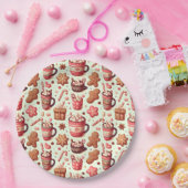 Assiettes En Carton Cosy Christmas Cocoa and Gingerpain Motif (Fête)