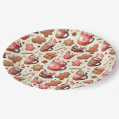 Assiettes En Carton Cosy Christmas Cocoa and Gingerpain Motif (Angle)