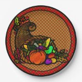 Assiettes En Carton Cosy Country Cornucopia sur Plaid (Devant)