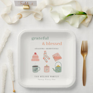 Assiettes En Carton Cosy Scandi Joyeuses Fêtes Essentiel hiver