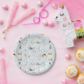 Assiettes En Carton Cosy Winter Wonderland Village de patinage sur gla (Fête)