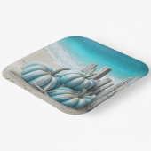 Assiettes En Carton Côte Blue Beach Citrouilles (Angulaire)