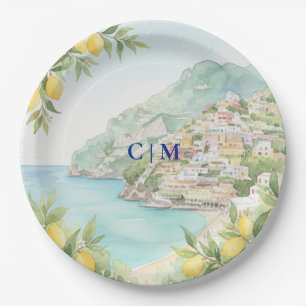 Assiettes En Carton Côte d'Amalfi Italie Lemon Mariage