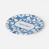 Assiettes En Carton Côte d'Amalfi Tuiles Blanches Bleues Italie  (Angle)