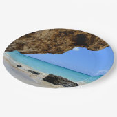 Assiettes En Carton Côte tropicale de plage avec un Big Rock (Angle)