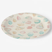 Assiettes En Carton Côtière rustique - Coquillages, Starfish, Reef (22 (Angle)