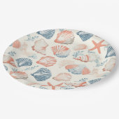 Assiettes En Carton Côtière rustique - Coquillages, Starfish, Reef (23 (Angle)