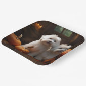 Assiettes En Carton Coton De Tulear Chiot Automne Citrouille délice (Angulaire)