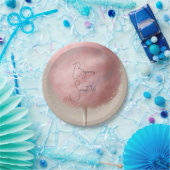 Assiettes En Carton Coton rose Bonbon or Confetti fête d'anniversaire (Fête)