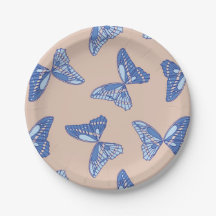 Cottagecore Papillons Bleus et Beiges