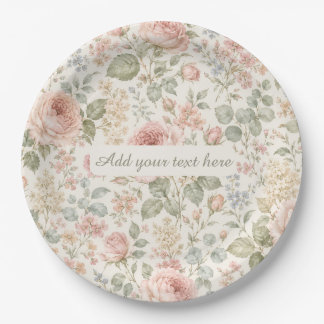 Assiettes En Carton Cottagecore Rose Poussiéreuse Vert Sauge Floral Ja