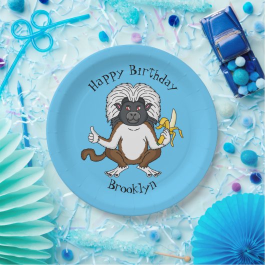 Assiettes En Carton Cotton Top Tamarin montoon est une illustration (Fête)