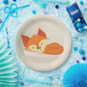 Assiettes En Carton Couchage de Fox orange mignon (Fête)