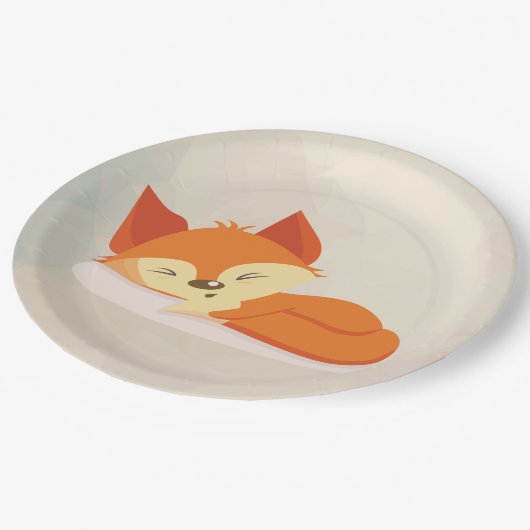 Assiettes En Carton Couchage de Fox orange mignon (Angle)
