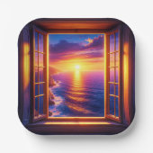 Assiettes En Carton Coucher de soleil (Recto)