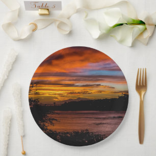 Assiettes En Carton Coucher de soleil à Praia, Cap Vert