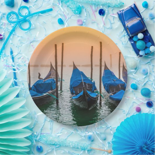 Assiettes En Carton Coucher de soleil à Venise (Fête)