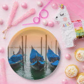 Assiettes En Carton Coucher de soleil à Venise (Fête)