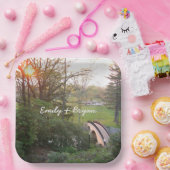 Assiettes En Carton Coucher de soleil au Rainbow Bridge à Grove City C (Fête)