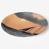 Assiettes En Carton Coucher de soleil des îles Caïmans (Angle)