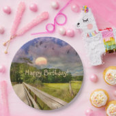 Assiettes En Carton Coucher de soleil du marais de mer (Fête)