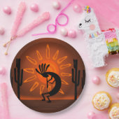 Assiettes En Carton Coucher de soleil Kokopelli Sun Bronisé 9" (Fête)