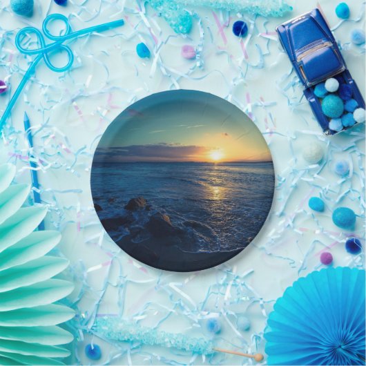 Assiettes En Carton Coucher de soleil Ocean Horizon (Fête)