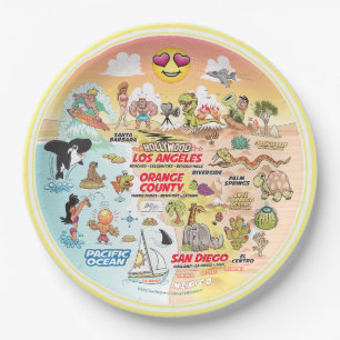 Assiettes En Carton Coucher de soleil SoCal