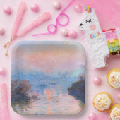 Assiettes En Carton Coucher de soleil sur la Seine Claude Monet (Fête)