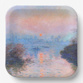 Assiettes En Carton Coucher de soleil sur la Seine Claude Monet (Recto)