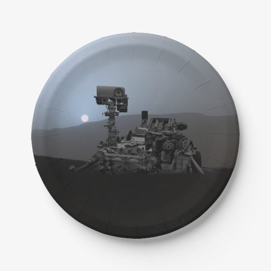 Assiettes En Carton Coucher de soleil sur Mars Curiosity (Devant)