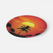Assiettes En Carton Coucher de soleil tropical (Angle)