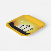 Assiettes En Carton Coucher du soleil Croix religieuse (Angulaire)