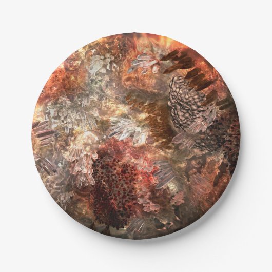 Assiettes En Carton Couches de cristaux avec teinte rustique (Devant)