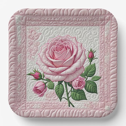 Assiettes En Carton Couette rose (Recto)