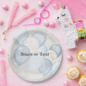 Assiettes En Carton Couleur Aquarelle Bleue Bleu Blancs (Fête)