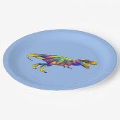 Assiettes En Carton Couleur Couleur T Rex Psychedelic Dinosaur Art (Angle)