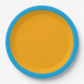Assiettes En Carton Couleur d'accentuation jaune soleil prête à Custom (Devant)