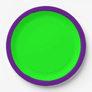 Assiettes En Carton Couleur d'accentuation verte Fluo prête à Custom