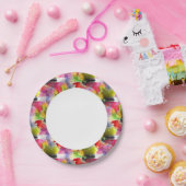 Assiettes En Carton Couleur d'aquarelle rouge et jaune (Fête)