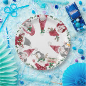 Assiettes En Carton Couleur d'aquarelle rouge gris gris (Fête)