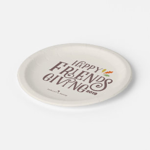Assiettes En Carton Couleur de Friendsgiving   d'automne
